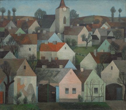 "Village with a church"