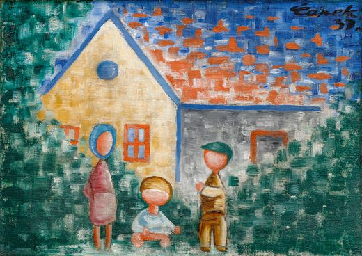Children and a House