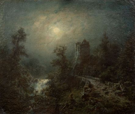 Castle Ruins at Full Moon