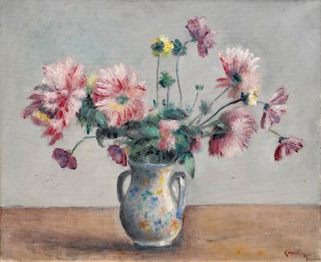 Dahlias in the Blue Vase