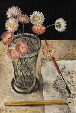 Still life with strawflowers
