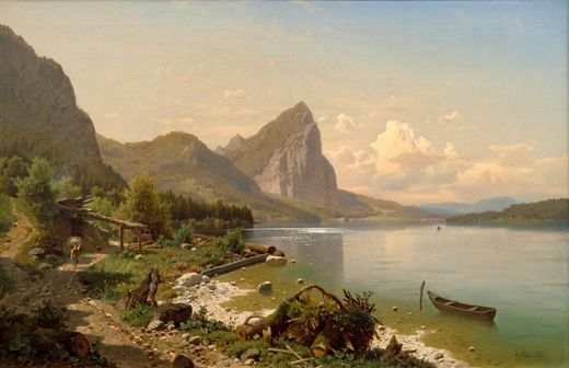 Mondsee with view of Drachenwand
