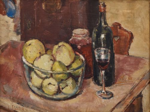 Still Life with Apples and Wine