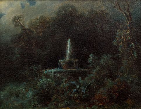 Fountain in the Park at Night