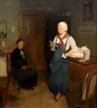 A Young Woman Reading a Letter