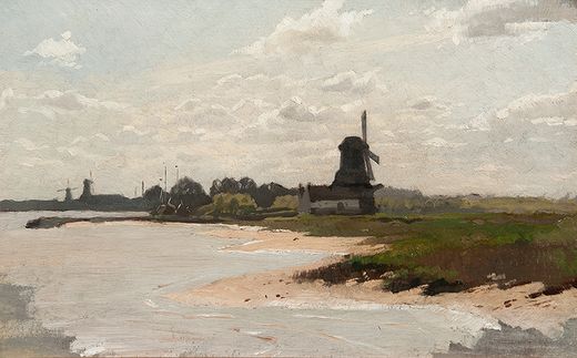 Coast with windmill