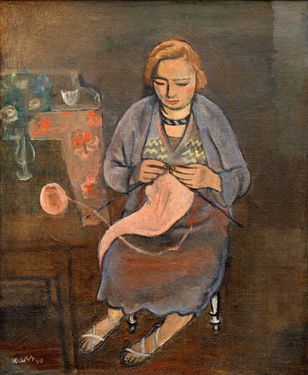 Woman Knitting