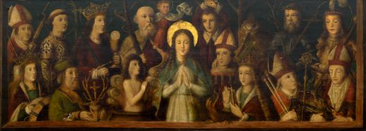 The Virgin Mary and the Christ Child surrounded by the Fourteen Holy Helpers