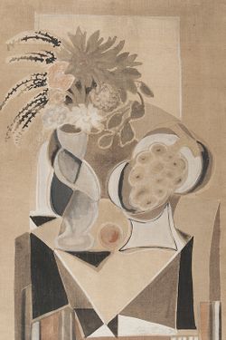 Still life with a flower and a grape