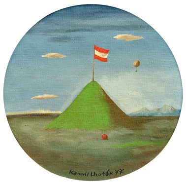 Landscape with the Austrian Flag