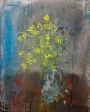 Still Life with a Painted Jug and Field Flowers