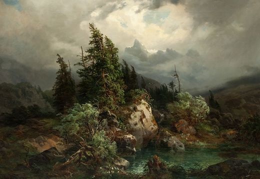 Mountain landscape in the storm