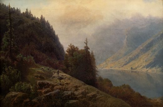 Mountainscape with lake (Vierwaldstätter See)