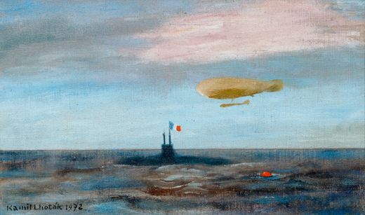 French Submarine and Airship