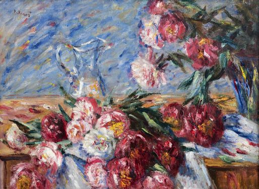 Still life with peony and pitcher