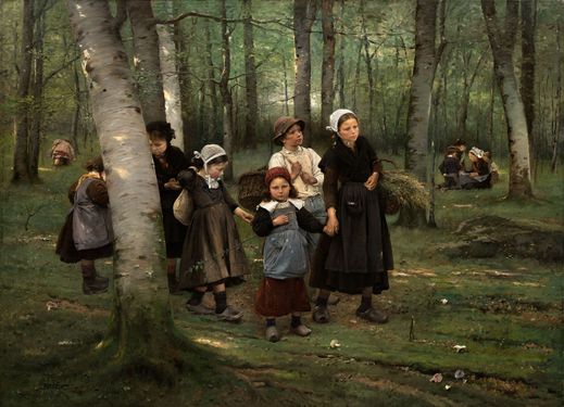 Childern in the forest