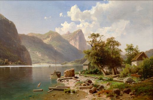 Jezero Mondsee s Dračí skálou