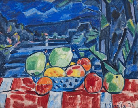 Zátiší s krajinou Otavy