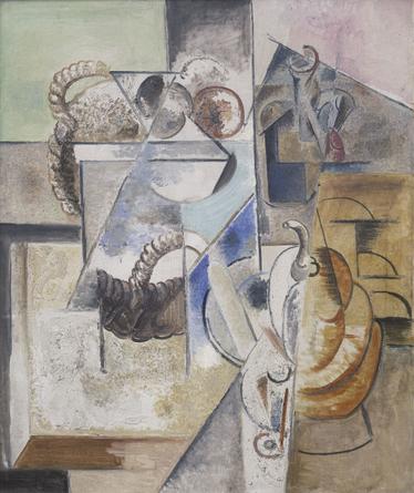 Basket with Oranges and Melon