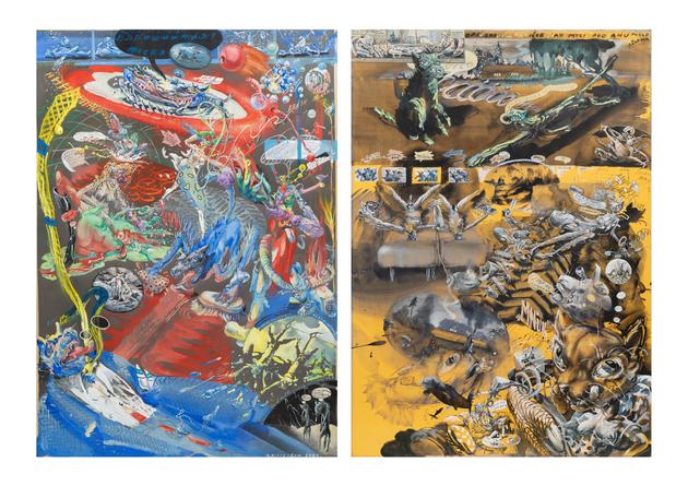 O pejskovi a kočičce jak myli podlahu (diptych podle J. Čapka)