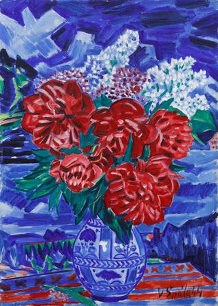 Red 	Peonies