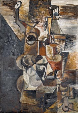 Still Life with Cup and Water Bottle
