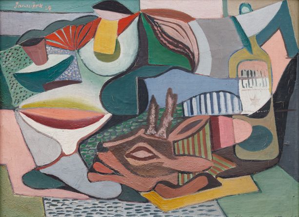 Still Life with Mushrooms and Deer's Head