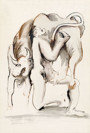 Theseus Carrying the Cretan Bull