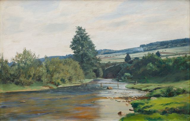 Footbridge over the Chrudimka River near Bojanov