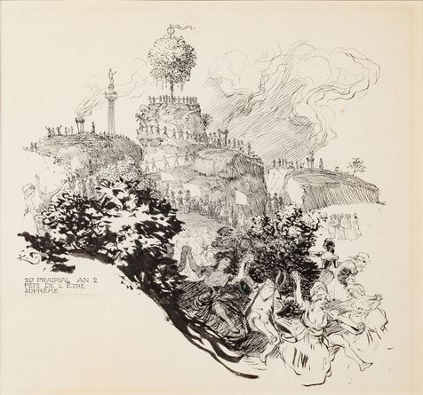 La Révolution (Revoluce), 20 prairial an 2 fête de l‘être suprême, viněta na konci kapitoly