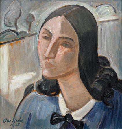 Young Woman in Blue Dress