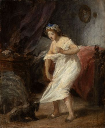 Dame with a small dog