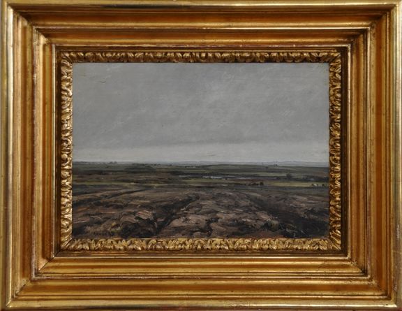 Plain field in twilight