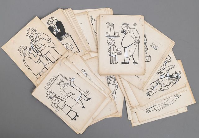 Anecdotes for the daily newspaper České slovo (81 drawings)