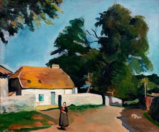 Landscape with a Farmhouse and a Woman