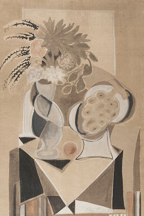 Still life with a flower and a grape
