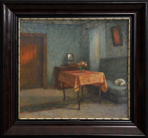 Interion with sleeping dog