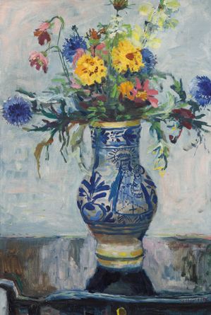 Kytička v lidovém džbánu