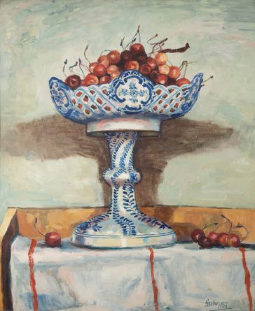 Třešně na míšeňské váze