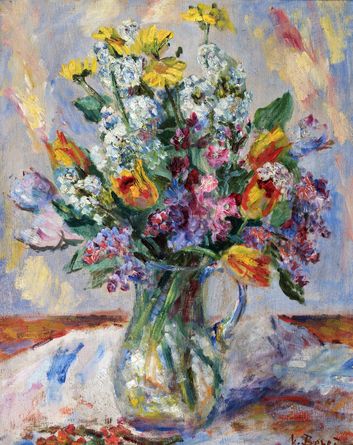 Bouquet in a glass pitcher